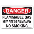 Signmission Safety Sign, OSHA Danger, 7" Height, 10" Width, Aluminum, Flammable Gas, Landscape, L-19366 OS-DS-A-710-L-19366
